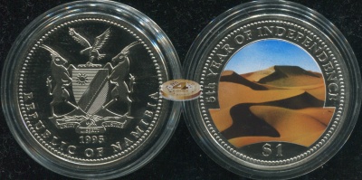 Намибия. 1 доллар. 1995 (Proof. Эмаль)