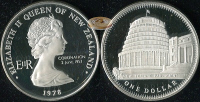 Новая Зеландия. 1 доллар. 1978 (Proof. Серебро)