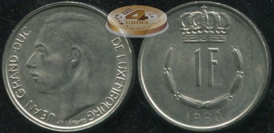 Люксембург. 1 франк. 1980 (Unc)