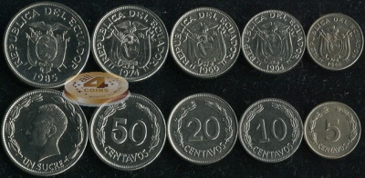 Эквадор. Набор №5 (5 монет) 1946-1985