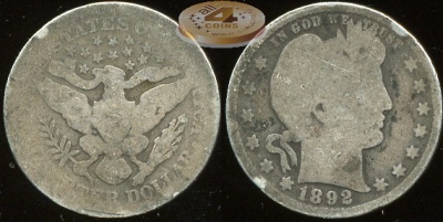 США. 25 центов. 1892 (G. Серебро)