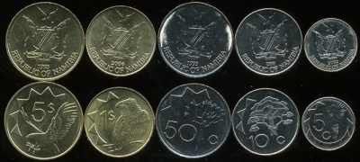 Намибия. Набор №1 (5 монет) 1993-2006