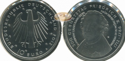 Германия. 10 евро. 2012.A (Proof-Like)