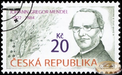 Чехия. 2012. Грегор Иоганн Мендель [1822 - 1884] биолог (Почтовая марка. CTO Гашеная)