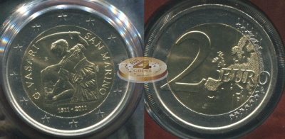 Сан Марино. 2 евро. 2011 (BU. Биметалл. Буклет)
