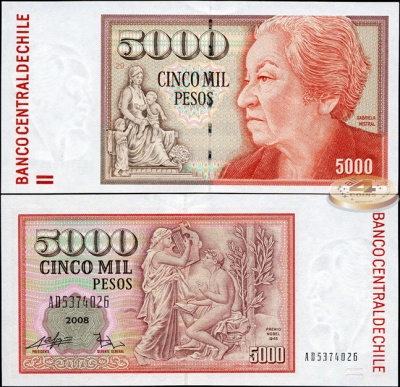 Чили. 5000 песо (Unc) 2008