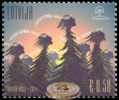 Латвия. 2014. Поющие деревья (Почтовая марка. MNH OG)