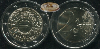 Германия. 2 евро. 2012.D (Unc. Биметалл)