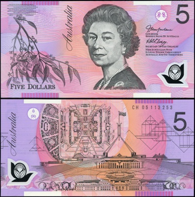 Австралия. 5 долларов (Unc. Пластик) 2005