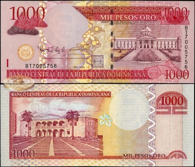 Доминиканская республика. 1000 песо (Unc) 2006