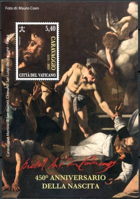 Ватикан. 2021. 450-летие со дня рождения Караваджо (Почтовый блок. MNH OG)