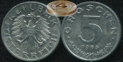 Австрия. 5 грошенов. 1985 (Unc)