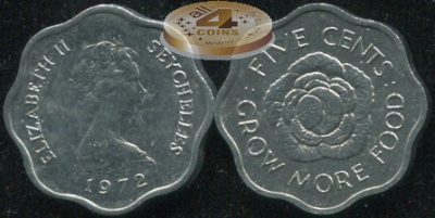 Сейшелы (Британские). 5 центов. 1972 (Unc)