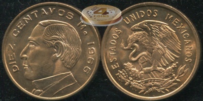 Мексика. 10 центаво. 1966 (Unc)