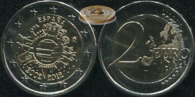 Испания. 2 евро. 2012 (Unc. Биметалл)