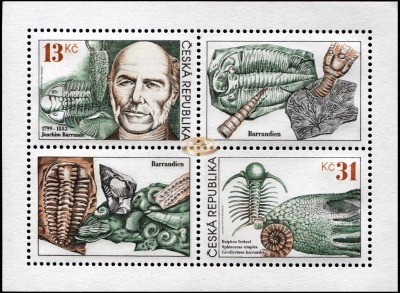 Чехия. 1999. Йоахим Барранд и Чешские трилобиты (Малый лист. MNH OG)