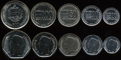 Венесуэла. Набор №2 (5 монет) 2002-04