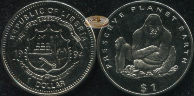 Либерия. 1 доллар. 1994 (Unc)