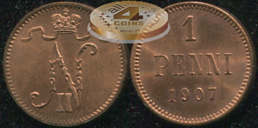 Финляндия (Российская). 1 пенни. 1907 (Unc)