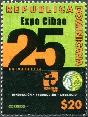 Доминиканская республика. 2012. 25 лет выставке „Expo Cibao" (Почтовая марка. MNH OG)