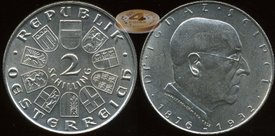 Австрия. 2 шиллинга. 1932 (Unc. Серебро)