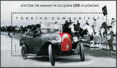 Турция. 2019. 100-летие прибытия Мустафы Кемаля в Анкару (Почтовый блок. MNH OG)