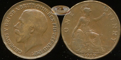 Великобритания. 1 пенни. 1919 (VF)