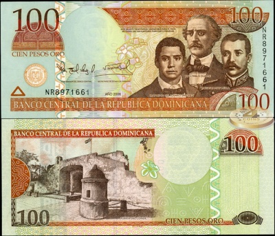 Доминиканская республика. 100 песо оро (Unc) 2006