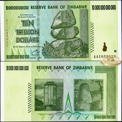 Зимбабве. 10.000.000.000.000 долларов (Unc) 2009
