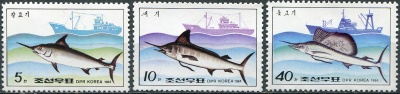 КНДР. 1984. Рыба и рыболовные суда (Серия Почтовых марок. MNH OG)