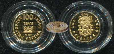 Казахстан. 100 тенге. 2009 (Proof. Золото)