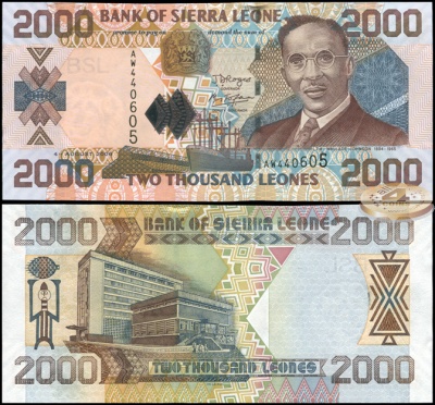 Сьерра-Леоне. Банкнота 2000 леоне. 4.08.2006. Unc. Бумага. Кат.# P.26c