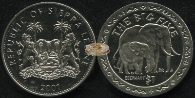 Сьерра Леоне. 1 доллар. 2001 (Unc)