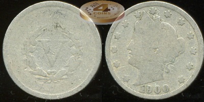 США. 5 центов. 1900 (aG)