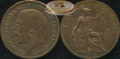 Великобритания. 1 фартинг. 1918. (Unc)