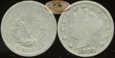 США. 5 центов. 1902 (aG)