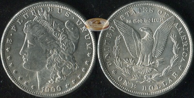 США. 1 доллар. 1900 (aUnc+/aUnc++. Серебро)
