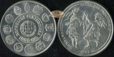 Португалия. 1000 эскудо. 1997 (Unc. Серебро)