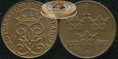 Швеция. 1 эре. 1941 (aUnc)