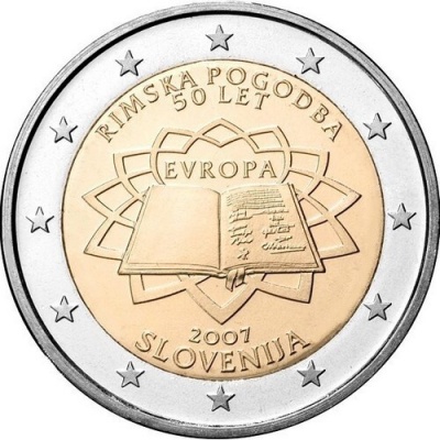 Словения. 2 евро. 2007 (Unc. Биметалл) 50 лет со дня подписания Римского договора