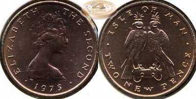 Остров Мэн. 2 новых пенса. 1975 (Unc)