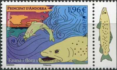 Андорра Французская. 2024. Подводная флора и фауна (I) (Почтовая марка. MNH OG)