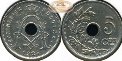 Бельгия. 5 центимов. 1923 (VF+)