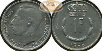 Люксембург. 1 франк. 1968 (aXF)