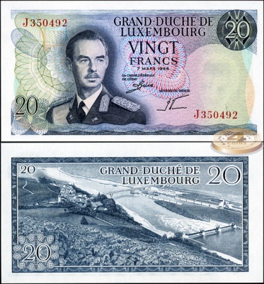 Люксембург. 20 франков (Unc) 1966