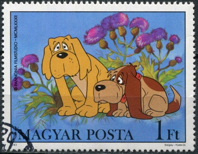 Венгрия. 1982. Две собаки (Почтовая марка. CTO Гашеная)