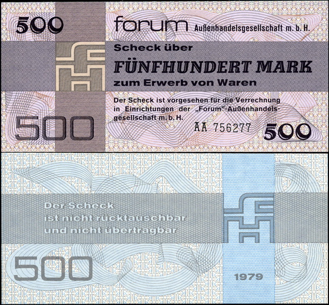 Германия (ГДР, форум). 500 марок (Unc) 1979