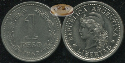 Аргентина. 1 песо. 1962 (XF)