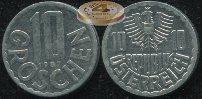 Австрия. 10 грошенов. 1987 (Unc)