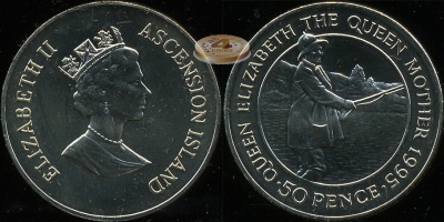 Остров Вознесения. 50 пенсов. 1995 (Unc)